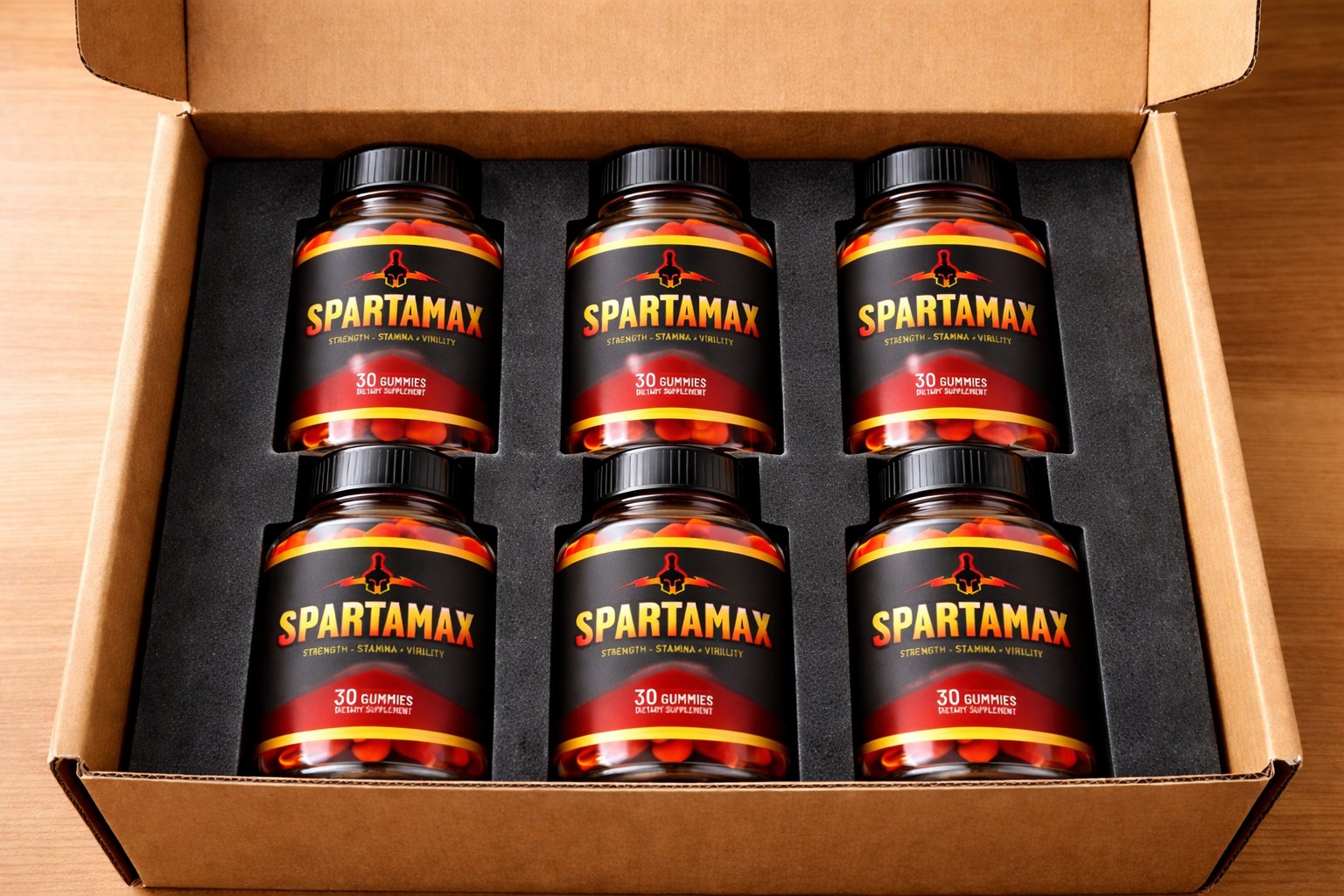 SpartaMax 6 bottles in box best value natural male vitality gummies