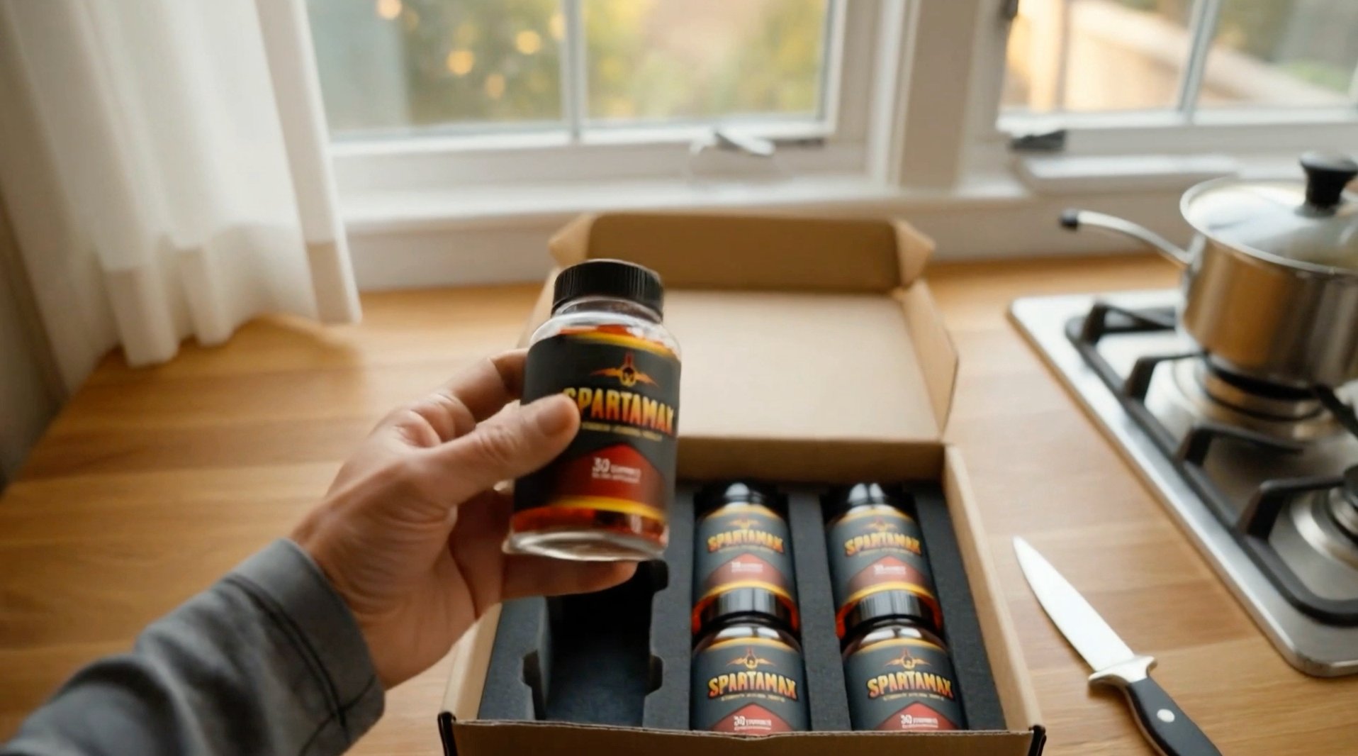 SpartaMax unboxing natural male vitality gummies supplement delivery